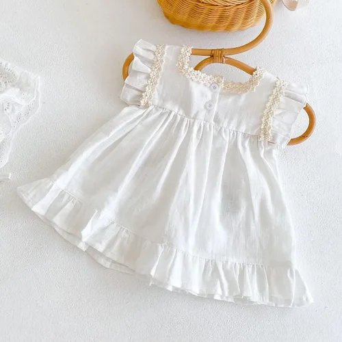 Miniatura 3 de IMEKIS Vestido mexicano para niña pequeña, mameluco bordado para hermanas a juego, trajes étnicos, vestido de verano