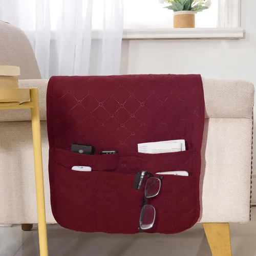 Miniatura 17 de Organizador de sillón para sofá, soporte de control remoto, duradero y antideslizante, organizador de reposabrazos para sofá reclinable, 4 bolsillos
