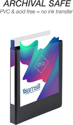 Miniatura 13 de Samsill - Carpeta duradera de 5 pulgadas, fabricada en los Estados Unidos, con anillos en D, transparente y personalizable, color blanco