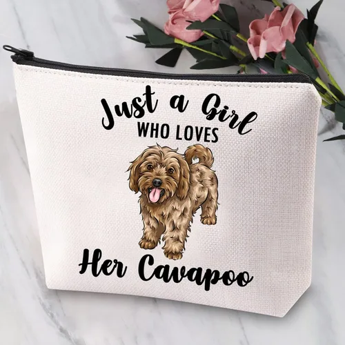 Miniatura 5 de JYTAPP Cavapoo - Bolsa de maquillaje para amantes de los animales, regalos solo una chica que ama a su Cavapoo, bolsa de cosméticos Cavapoo