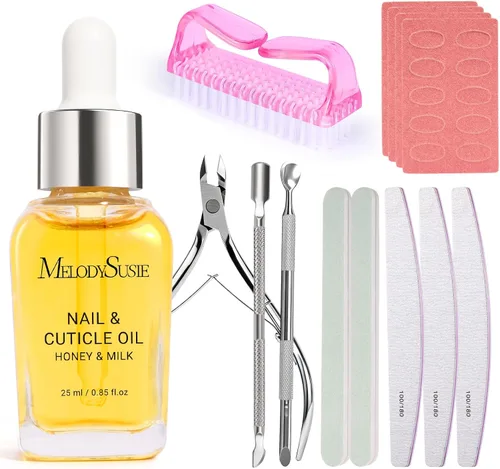Miniatura 11 de MelodySusie Kit profesional de 16 piezas de pulidor de uñas, limas de uñas y tampones, bloque de pulidor de uñas, cepillo de uñas, kit de pulidores