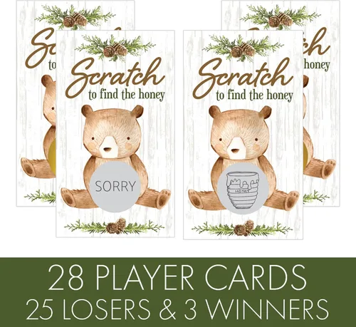 Miniatura 3 de DISTINCTIVS Woodland Bear - Juego de fiesta para raspar - 28 cartas