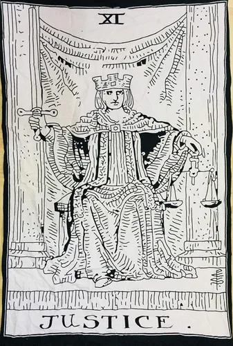 Miniatura 16 de Indian Consigners - Tapiz de cartas de tarot coloridas, pósteres pequeños de algodón, Europa medieval (100 CM x 75 CM) (Muerte)