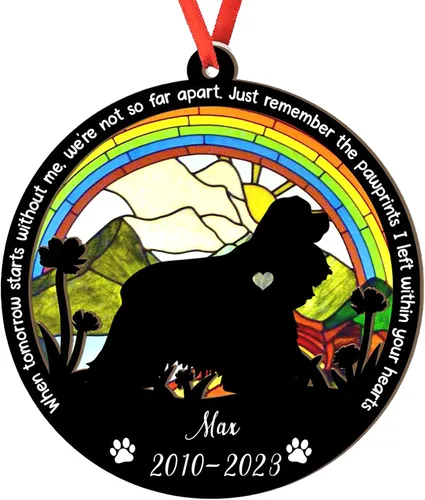 Miniatura 49 de Adorno personalizado para atrapasoles de sabueso afgano, adorno de Navidad de sabueso afgano, regalo para perro amante, sabueso afgano conmemorativo