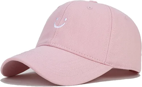 Umeepar Gorra de béisbol con cara sonriente para mujeres y hombres, ajustable, de perfil bajo, de algodón, sin estructura, para papá