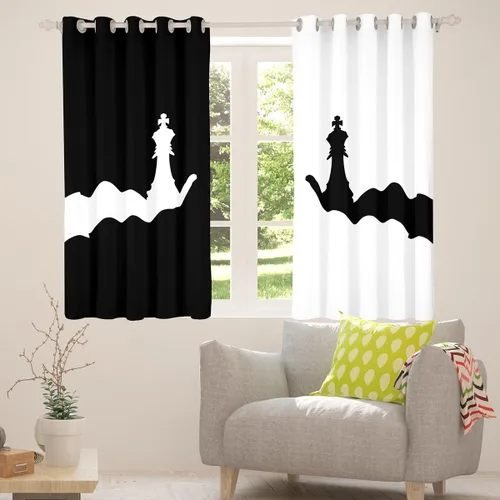 Miniatura 4 de Cortinas de ajedrez internacionales para niños, adultos, niños, juegos, cortinas de ventana para dormitorio, sala de estar, tratamiento de ventana