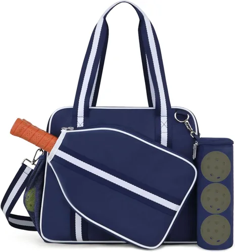 Miniatura 8 de Bolsa para Pickleball para Hombres y Mujeres con Bolsillo para Cubierta de Remo, Bolsa Externa para Bolas y Correa de Hombro Ajustable con Gancho
