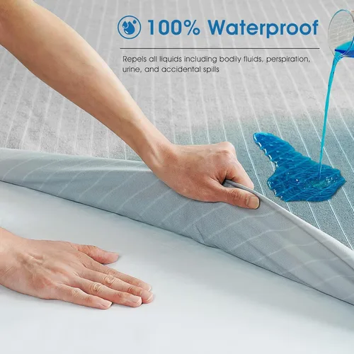 Miniatura 2 de TASTELIFE Protector de colchón impermeable tamaño individual XL, funda de cama transpirable de alta calidad con bolsillo profundo de 6 a 18