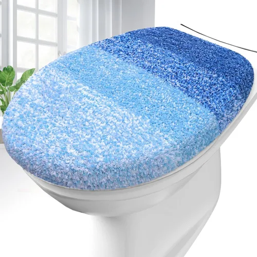 Miniatura 30 de OLANLY Funda de Asiento de Inodoro de Microfibra Suave para Baño, Fundas Lavables a Máquina, 17.5x15 Pulgadas, con Soporte de Goma que se Mantiene