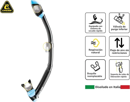 Miniatura 4 de Cressi Scuba Diving Snorkeling Kit - Freediving Mask & Dry Snorkel - F1 & Supernova Dry: Designed in Italy