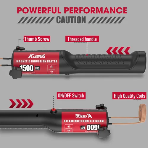 Miniatura 5 de Calentador de inducción de 1500 W 110 V, extracción de pernos, herramienta de calentador de inducción magnética de mano con 12 bobinas