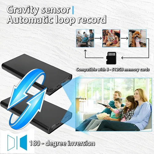 Miniatura 6 de Cámara de seguridad para el hogar - Cámara de vigilancia 1080P - Mini cámara - Cámara interior portátil, con capacidad 10000, doble propósito