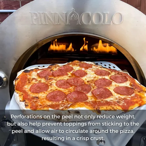 Miniatura 5 de Cáscara de pizza de aluminio perforado de 16 pulgadas con asa, ligera y premium, perfecta para pizza, pan y pasteles caseros