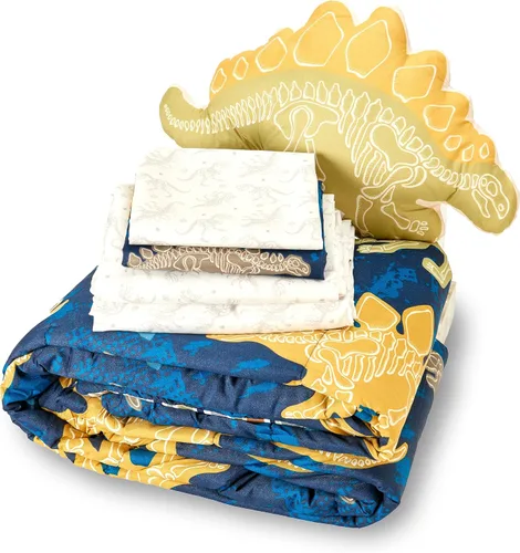 Miniatura 2 de Northwest Classics Dino Discovery - Juego de ropa de cama de 6 piezas que brilla en la oscuridad, ropa de cama para todas las estaciones para niñas