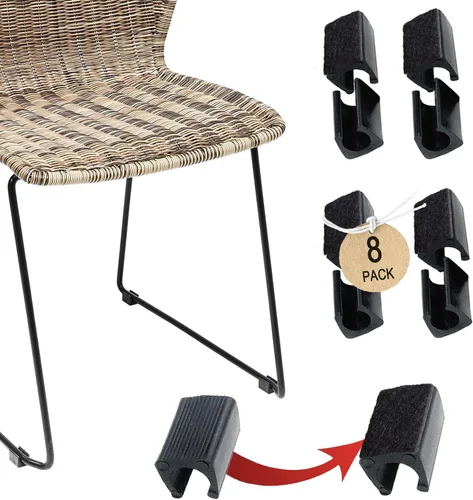 Miniatura 7 de Tapas rectangulares en forma de U para patas de silla con almohadillas de fieltro, protector de pies de muebles se desliza suavemente, sin arañazos