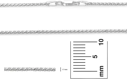 Miniatura 3 de The Bling Factory 3mm Solid .925 Sterling Silver Beveled Curb Chain Necklace