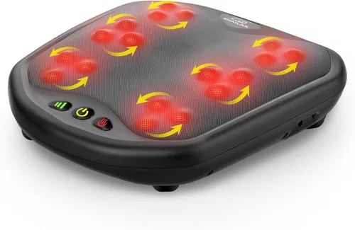 Snailax Shiatsu masajeador de pies con calor, funda lavable, masajeador de amasado para pies y espalda, calentador de pies eléctrico, máquina de