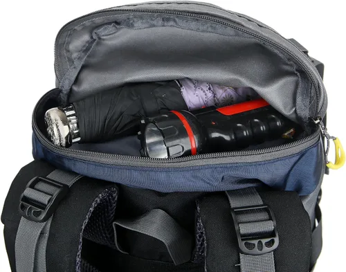 Miniatura 6 de WoneNice Mochila de senderismo impermeable de 50L (45+5) - Mochila deportiva al aire libre con cubierta de lluvia Azul oscuro