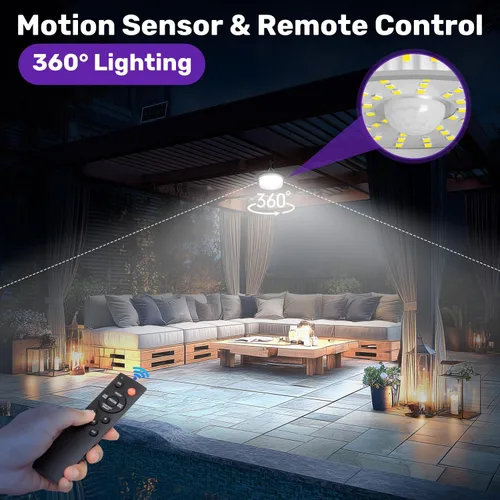 Miniatura 4 de Luz Solar de Cobertizo para Interiores y Exteriores, Lámpara Colgante de 244 LED con Iluminación de 360°, Sensor de Movimiento, Impermeable, Luces