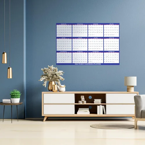Miniatura 6 de Calendario anual de pared 2026, calendario de borrado en seco 2026, enero 2026 a diciembre de 2026, 34.8 x 22.9 pulgadas, calendario de pared 2026