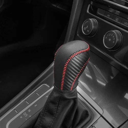 Miniatura 3 de Funda de cuero para palanca de cambios de automóvil para Golf Jetta Passat Tiguan Atlas Beetle GLI Eos CC Golf TDI E-Golf Sportwagen Accesorios Rojo