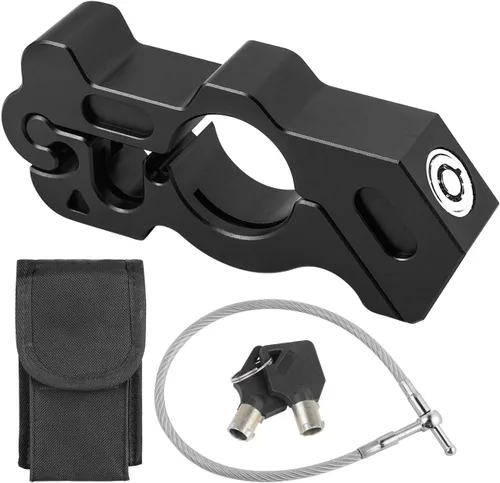 Miniatura 6 de Bloqueo de palanca de freno antirrobo para manillar de motocicleta, bloqueo de palanca de freno compatible con motos deportivas, motos, Negro