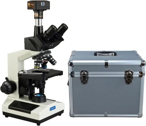 Miniatura 9 de OMAX - Microscopio LED trinocular de laboratorio digital de tamaño grande de aumento de 40 veces a 2500 veces, con cámara digital USB de 10MP