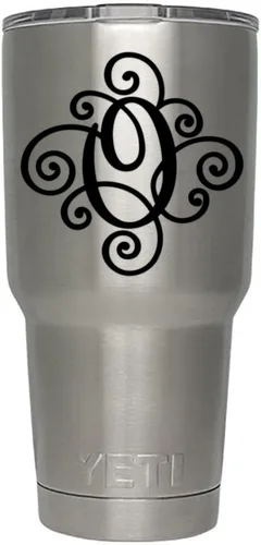 Miniatura 69 de Monogram - Calcomanía troquelada/vinilo adhesivo. Haga clic para opciones de color/letra. Disponible en cuatro colores y todas las letras de la A