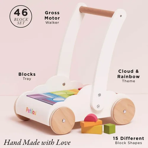 Miniatura 2 de Le Toy Van - Petilou - Caminante de madera para niños pequeños y bebés Andador educativo de nube arcoíris Adecuado para un niño o niña de 1 año