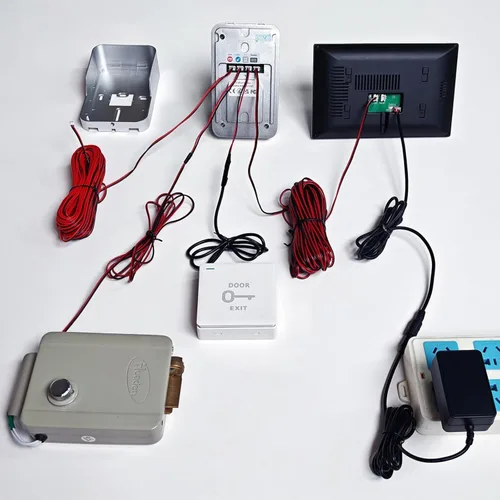 Miniatura 4 de Sistema de intercomunicador de video con 2 cables y pantalla táctil de 7 pulgadas, timbre con cámara y ángulo amplio de 140°, grabación de video
