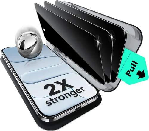 Miniatura 11 de ESR Paquete de 3 protectores de pantalla de privacidad para iPhone 17 Pro, grado militar, inastillables, dureza 9H, vidrio templado antiespía