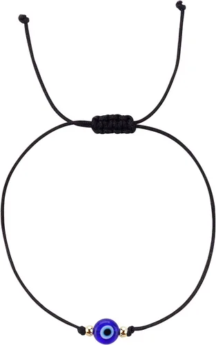 Miniatura 2 de SUMMER LOVE Paquete de Pulseras de Mal de Ojo Juego de 4 Tobilleras Cordón Negro Rojo Protección de la Suerte Pulseras Ajustables Hechas a Mano
