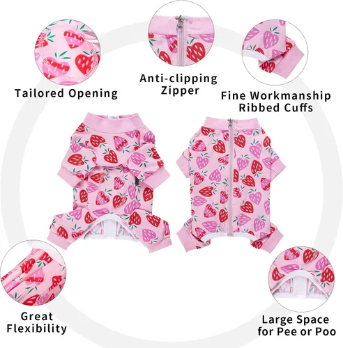 Miniatura 3 de Traje de recuperación quirúrgica para perros pequeños, mameluco para cirugía hembras, pijamas para perros pequeños, pijama de manga larga, vendajes