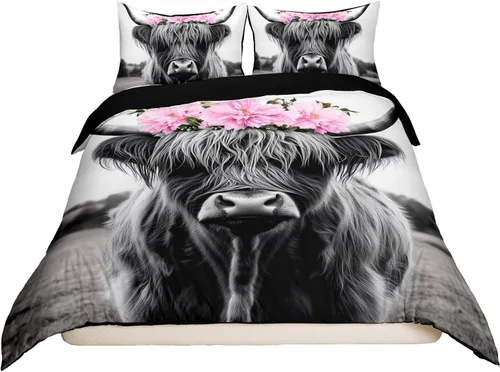 Miniatura 39 de Funda de edredón rústica tamaño Queen, juego de ropa de cama retro para cabaña de cabaña, oso de caza, ciervo, hojas de arce, funda de edredón
