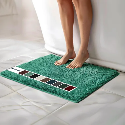 Miniatura 26 de Muddy Mat Alfombras de Baño de Chenilla de Microfibra de Secado Rápido Antideslizantes Lavables, Extra Gruesas, Suaves y Altamente Absorbentes Gris