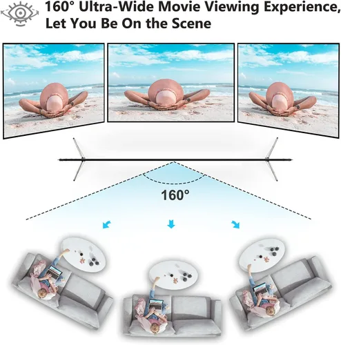Miniatura 2 de Pantalla de proyector para exteriores, pantalla de proyector Vamvo con soporte, pantalla de proyector plegable portátil de 120 pulgadas, pantalla