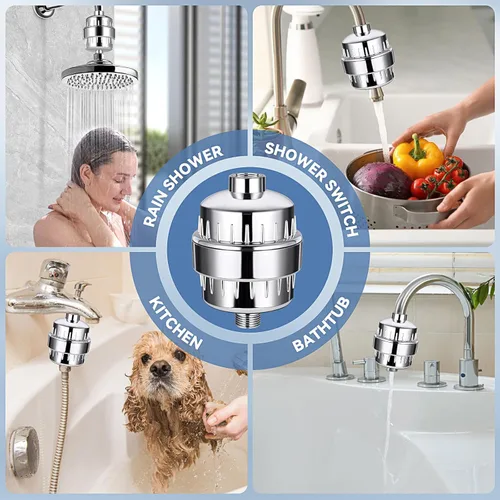 Miniatura 7 de Filtro de cabezal de ducha para agua dura, filtro de agua de ducha para cabello y piel, cabezal de filtro de ducha para agua dura, filtro de agua, 1