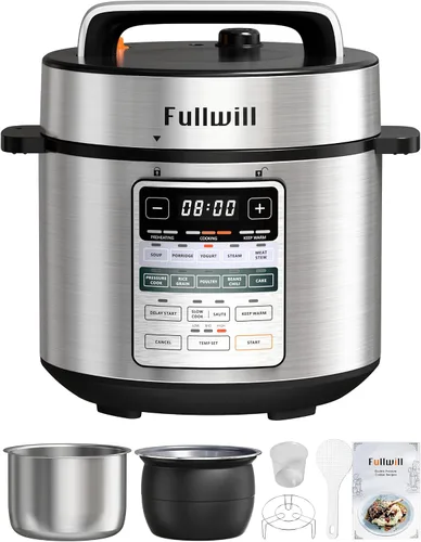 Fullwill Olla de presión eléctrica de doble olla 6+5QT (2025 Actualizado), multi-olla de 12 en 1 para cocinar a presión, sopa, yogur, guiso, arroz