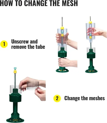 Miniatura 9 de Comedero para Nueces Squirrel Buster - Comedero para Pájaros a Prueba de Ardillas para Nueces y Frutas, Dos Mallas