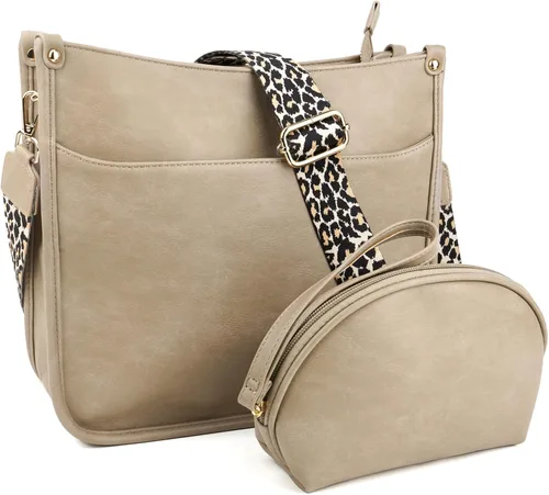 Miniatura 8 de KOGTLA Bolsos cruzados de cuero Hobo con correa de guitarra para mujer