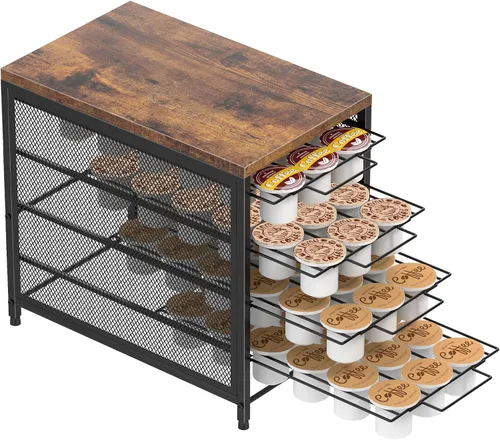 NANANARDOSO Soporte para cápsulas de café para mostrador, cajón de cápsulas de café de 4 niveles para almacenamiento de cápsulas Keurig, organizador