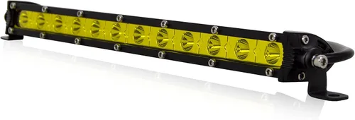 Miniatura 9 de SKYWORLD Barra de luz LED, 7 pulgadas, 30 W, delgada, de una sola fila, impermeable, para inundación, todoterreno, luces amarillas, antiniebla
