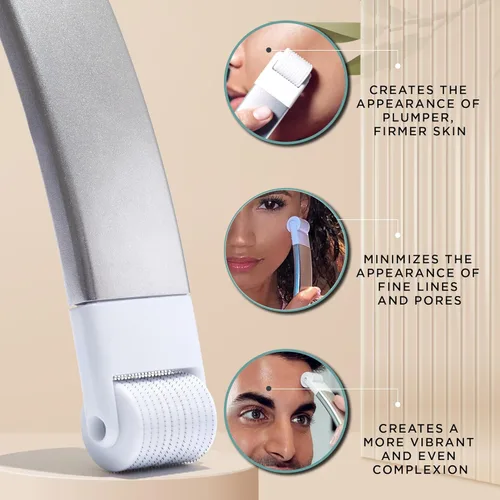 Miniatura 4 de StackedSkincare Microneedling - Herramienta de refinación de piel con cabezal de rodillo reemplazable de 0.008 in - Microneedling cosmético para uso