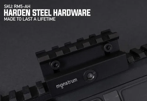 Miniatura 3 de Monstrum Lockdown Series - Soporte elevador Picatinny de altura ajustable con liberación rápida 2.5 pulgadas