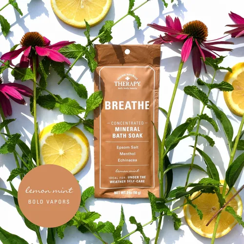 Miniatura 3 de Village Naturals Therapy Breathe - Remojo concentrado de baño mineral, menta limón, 2 onzas, paquete de 12