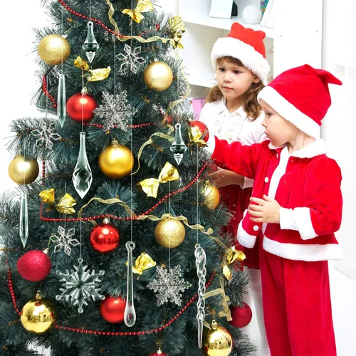 Miniatura 4 de FEPITO Juego de 50 piezas de carámbanos acrílicos para decoración navideña, carámbanos colgantes, carámbanos de Navidad, copos de nieve