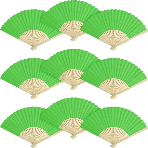 Miniatura 13 de 50 paquetes de abanicos de papel blanco ventilador de mano de bambú plegable ventilador de mano ventilador de papel plegable ventilador de papel