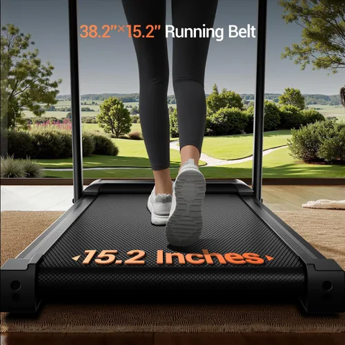 Miniatura 3 de LONTEK Cinta de correr inclinada al 15% con asas, 3 en 1, cintas de correr portátiles para el hogar y la oficina, cintas de correr plegables