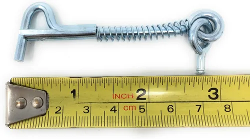 Miniatura 3 de Pestillo de seguridad con ojo y gancho [1861-2] Pack de 2- ALDABA o GANCHO con Cerrojo para cerrar puerta o Ventana (2)
