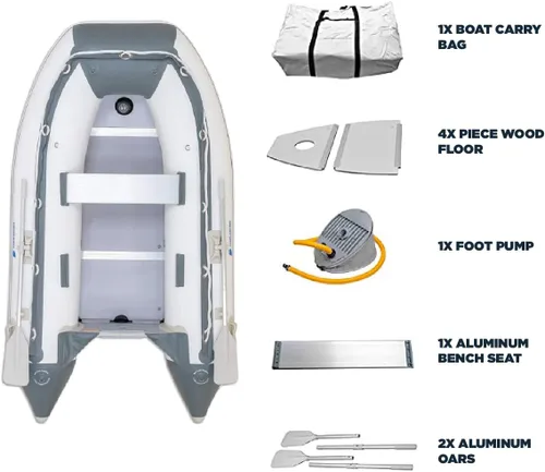 Miniatura 5 de Newport - Lancha deportiva inflable, modelo Dana, barco nodriza con quilla, con clasificación de la USCG, 10 caballos de fuerza, para 3 personas, 8